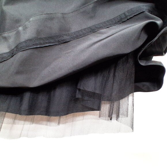 J.Crew Black Silk Taffeta Midi Dress A Line Cocktail Criss Cross Back Lined SZ 8 - Picture 5 of 12